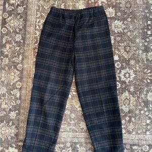 Babaton Lined Black and Brown Plaid Pants